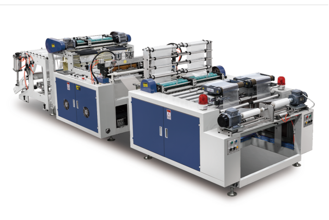 High speed double lines rolling bag making machine